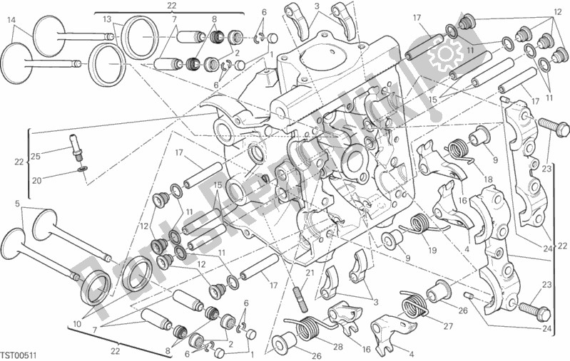 Todas as partes de Cabeça Horizontal do Ducati Monster 1200 USA 2014
